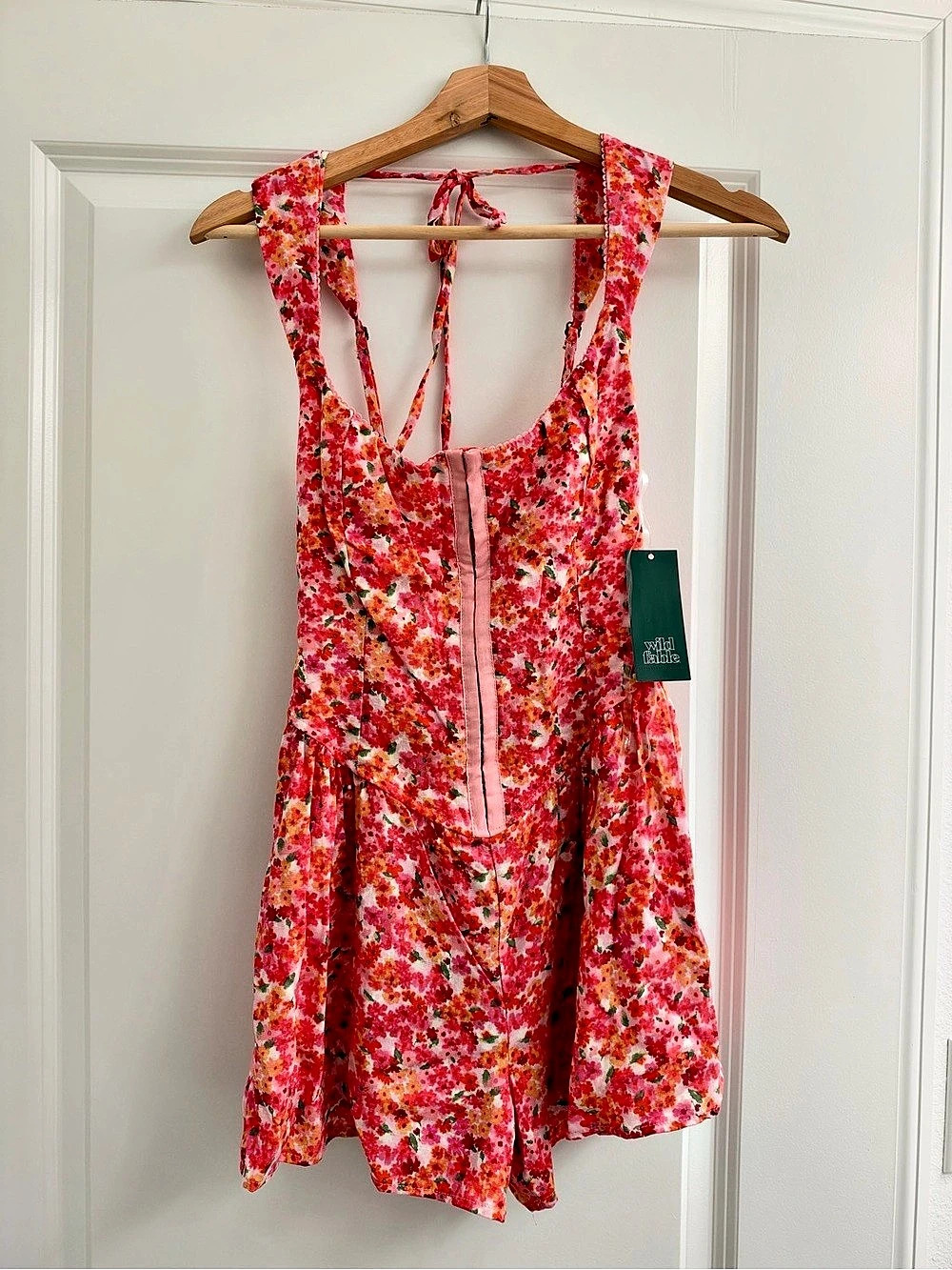 Wild Fable Women's Hook and Eye Romper Pink & Red XXS-NWT